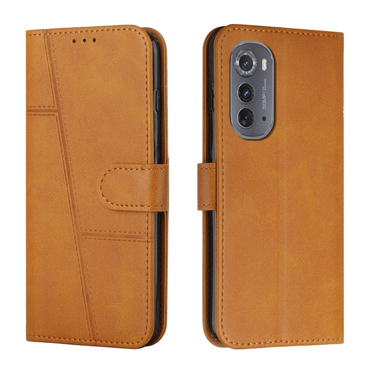 For Motorola Edge 2022 Stitching Calf Texture Buckle Leather Phone Case
