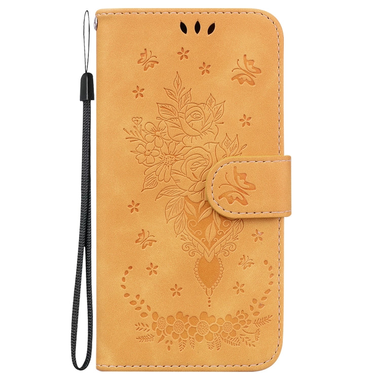 For Asus Zenfone 9 Butterfly Rose Embossed Leather Phone Case