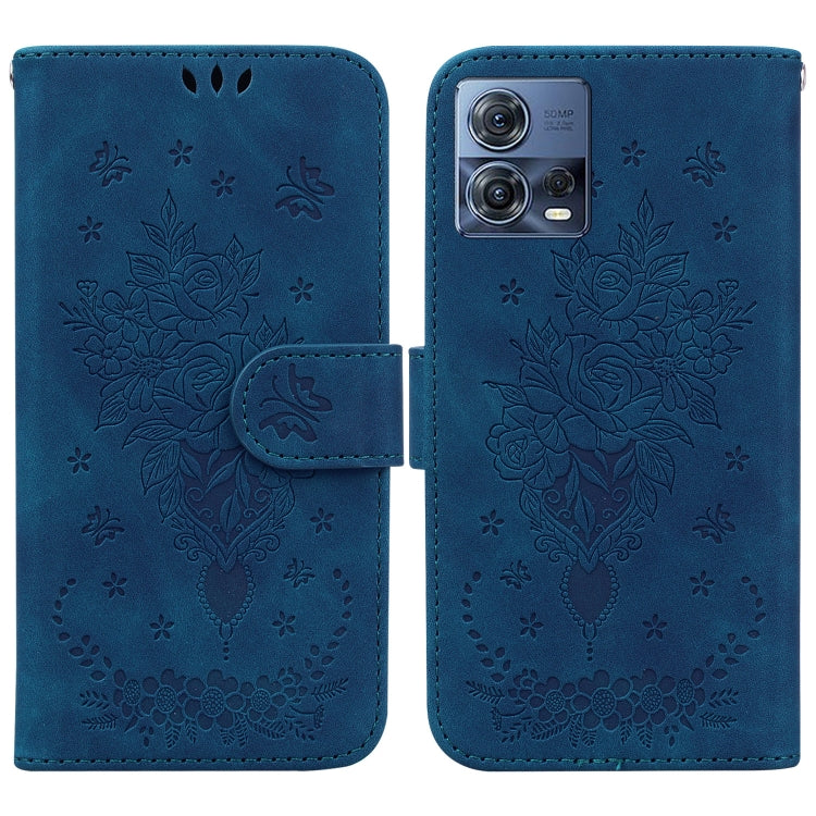 For Motorola Moto S30 Pro 5G / Edge 30 Fusion Butterfly Rose Embossed Leather Phone Case
