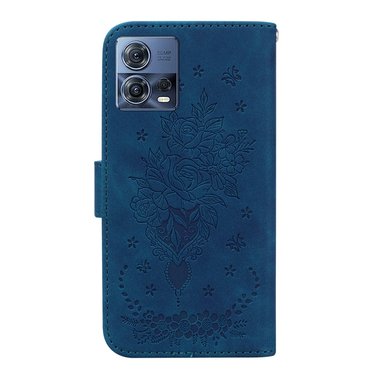 For Motorola Moto S30 Pro 5G / Edge 30 Fusion Butterfly Rose Embossed Leather Phone Case