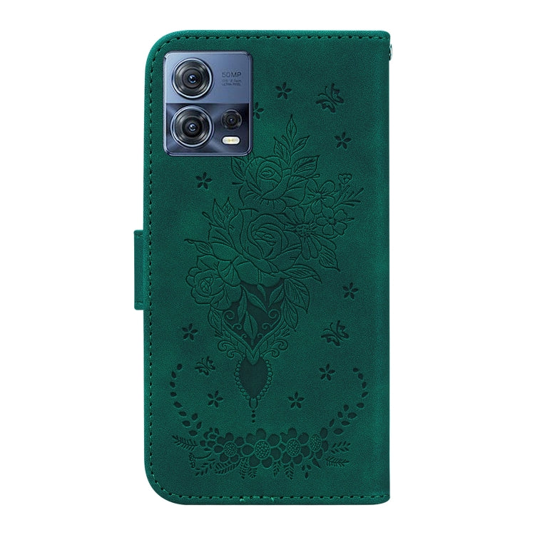 For Motorola Moto S30 Pro 5G / Edge 30 Fusion Butterfly Rose Embossed Leather Phone Case