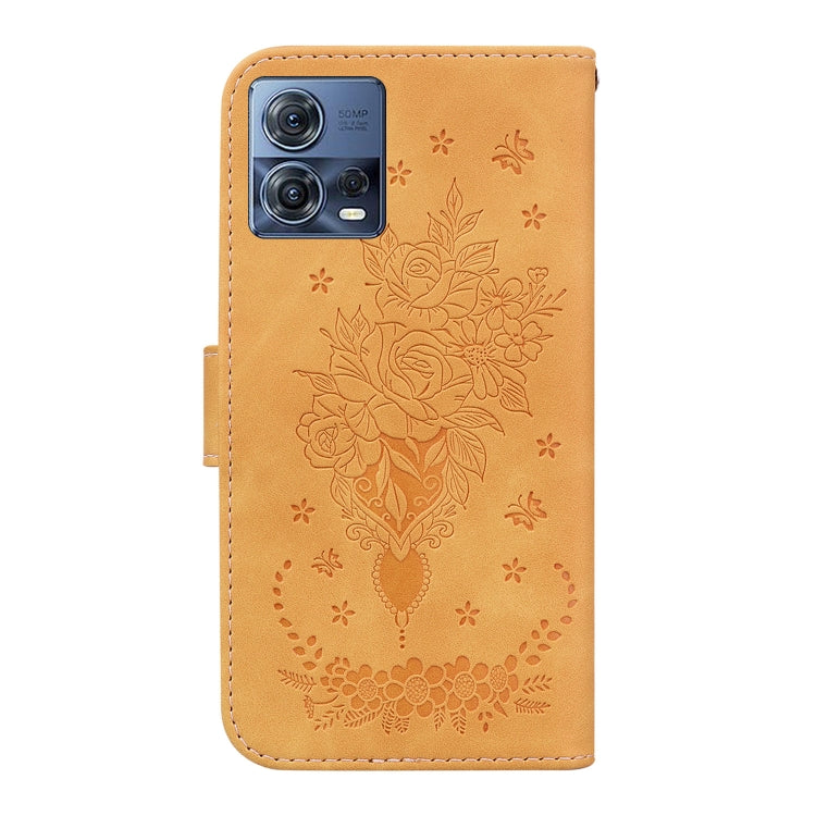 For Motorola Moto S30 Pro 5G / Edge 30 Fusion Butterfly Rose Embossed Leather Phone Case