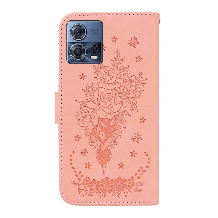 For Motorola Moto S30 Pro 5G / Edge 30 Fusion Butterfly Rose Embossed Leather Phone Case