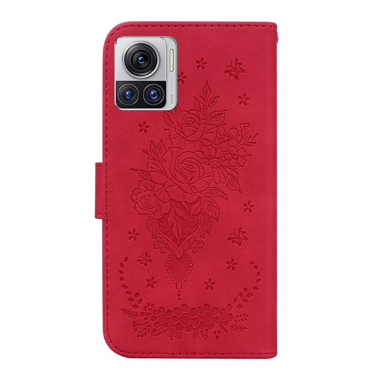 For Motorola Moto X30 Pro 5G / Edge 30 Ultra Butterfly Rose Embossed Leather Phone Case