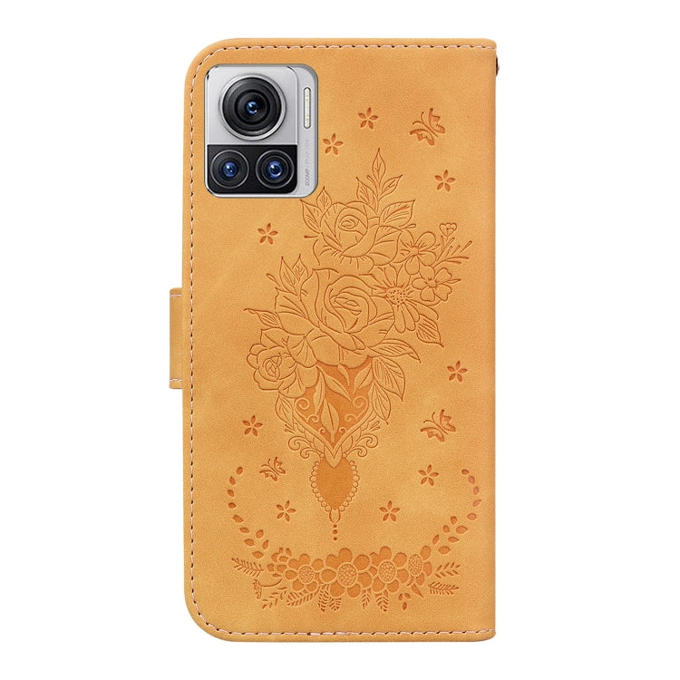 For Motorola Moto X30 Pro 5G / Edge 30 Ultra Butterfly Rose Embossed Leather Phone Case