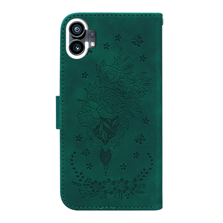For Nothing Phone 1 Butterfly Rose Embossed Leather Phone Case