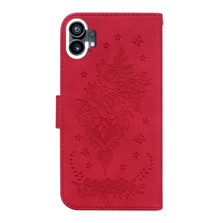 For Nothing Phone 1 Butterfly Rose Embossed Leather Phone Case