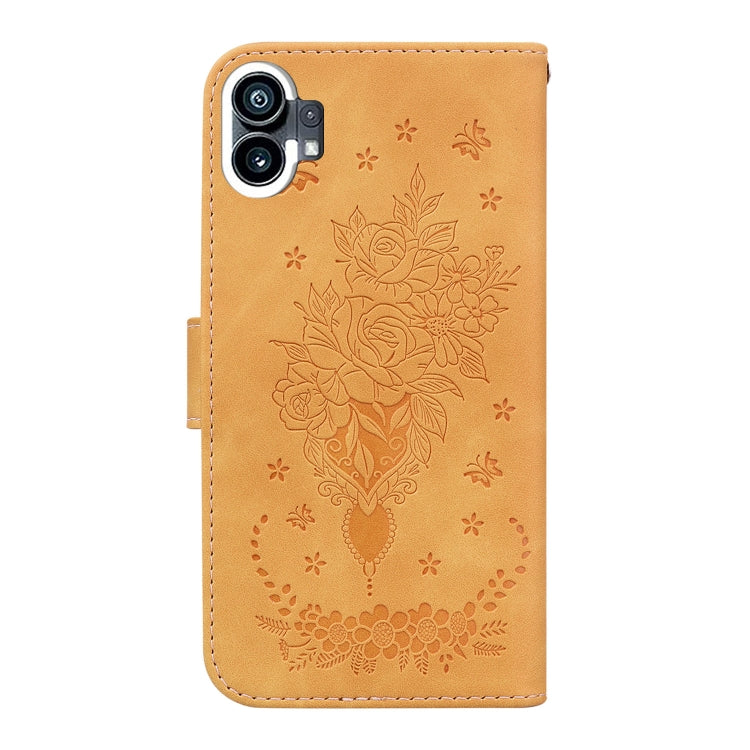 For Nothing Phone 1 Butterfly Rose Embossed Leather Phone Case