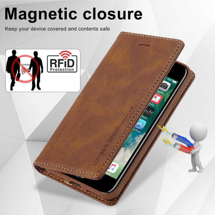 For iPhone SE 2022 / SE 2020 / 8 / 7 LC.IMEEKE RFID Anti-theft Leather Phone Case