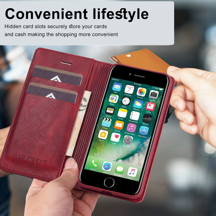 For iPhone SE 2022 / SE 2020 / 8 / 7 LC.IMEEKE RFID Anti-theft Leather Phone Case