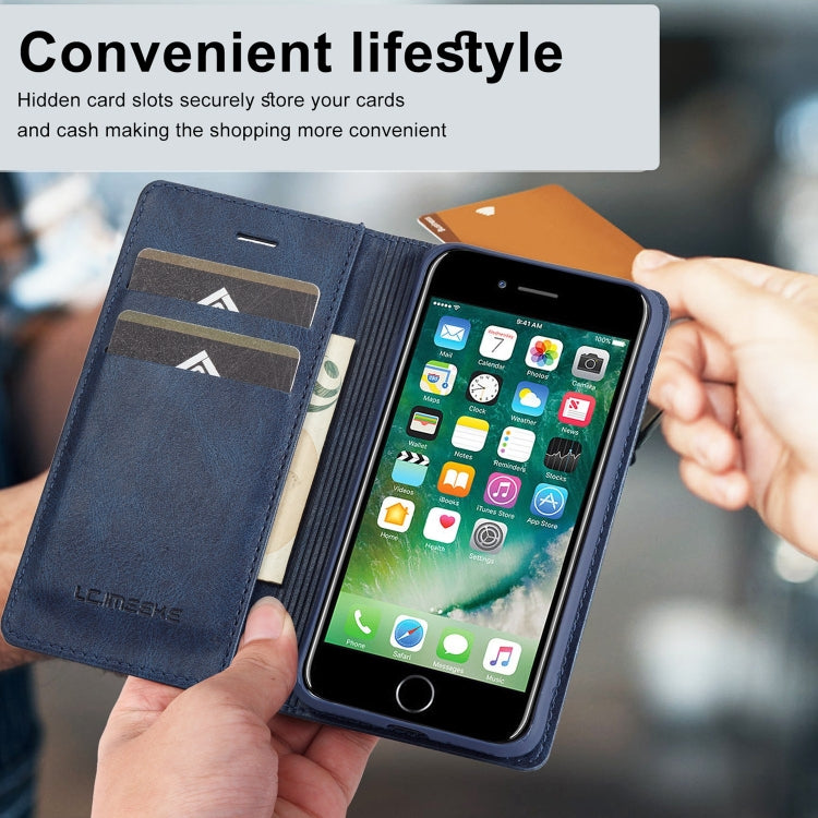 For iPhone SE 2022 / SE 2020 / 8 / 7 LC.IMEEKE RFID Anti-theft Leather Phone Case