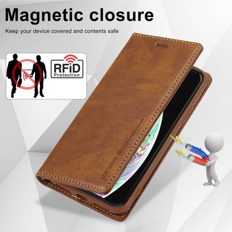 For iPhone XS Max LC.IMEEKE RFID Anti-theft Leather Phone Case