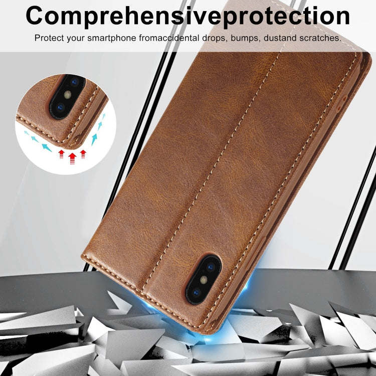 For iPhone XS Max LC.IMEEKE RFID Anti-theft Leather Phone Case