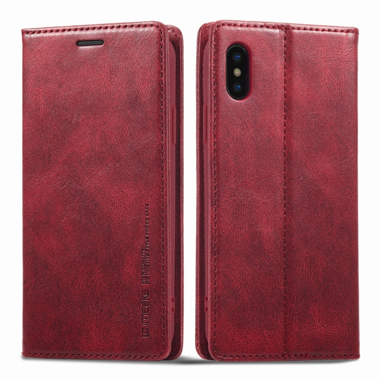 For iPhone XS Max LC.IMEEKE RFID Anti-theft Leather Phone Case