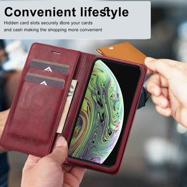 For iPhone XS Max LC.IMEEKE RFID Anti-theft Leather Phone Case