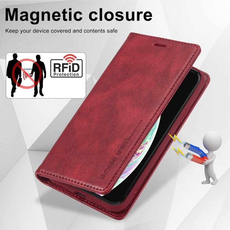 For iPhone X / XS LC.IMEEKE RFID Anti-theft Leather Phone Case