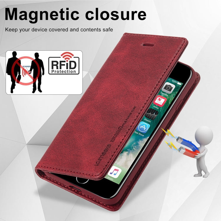 For iPhone 8 Plus / 7 Plus LC.IMEEKE RFID Anti-theft Leather Phone Case