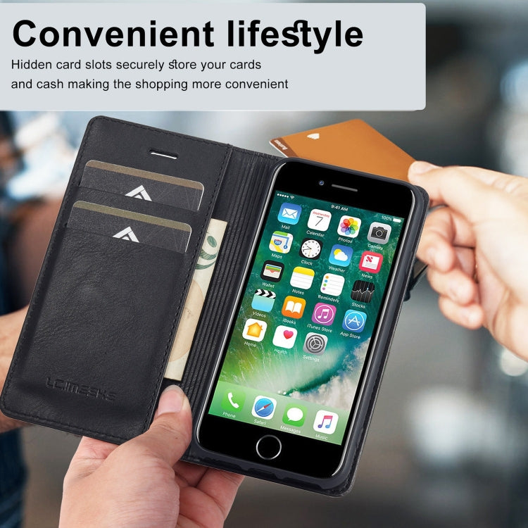 For iPhone 8 Plus / 7 Plus LC.IMEEKE RFID Anti-theft Leather Phone Case