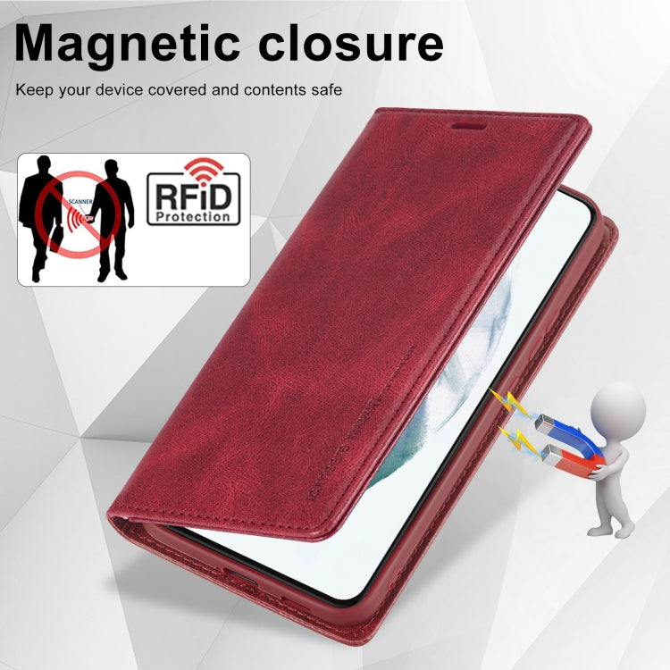 For Samsung Galaxy S21 5G LC.IMEEKE RFID Anti-theft Leather Phone Case