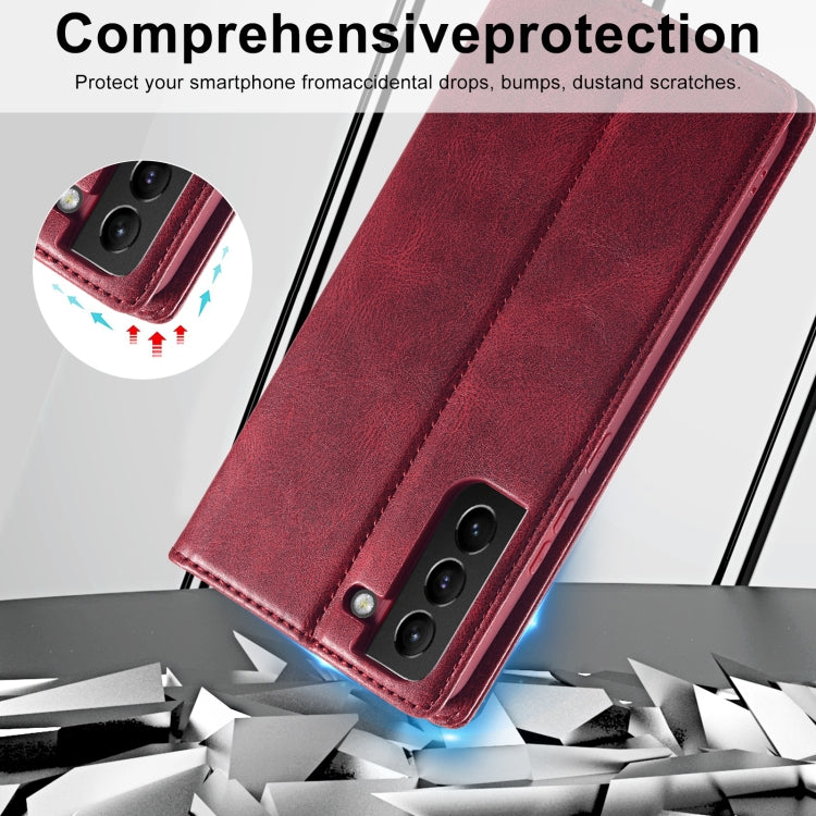 For Samsung Galaxy S21 5G LC.IMEEKE RFID Anti-theft Leather Phone Case