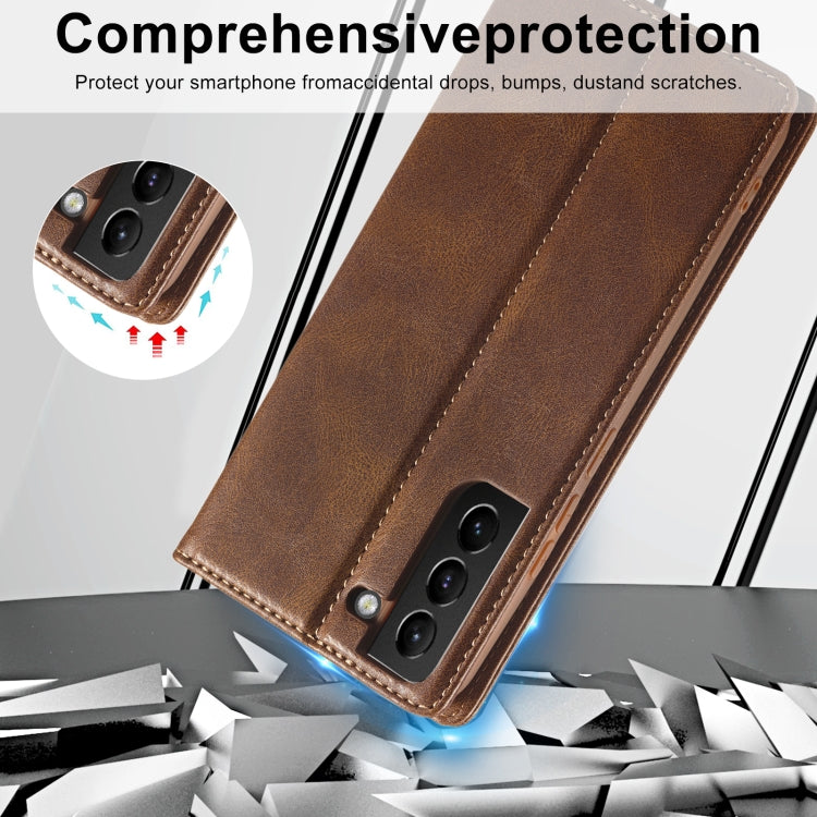 For Samsung Galaxy S21+ 5G LC.IMEEKE RFID Anti-theft Leather Phone Case