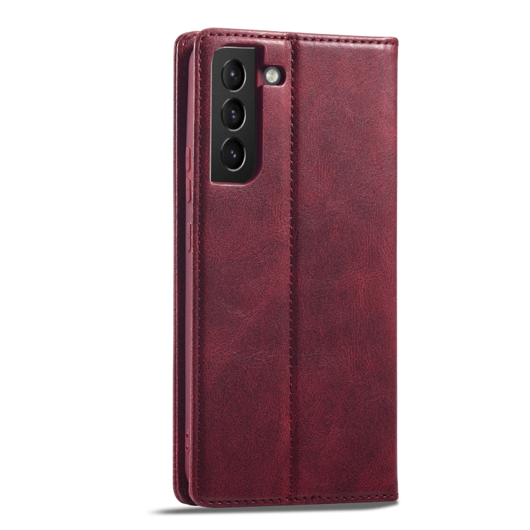 For Samsung Galaxy S21+ 5G LC.IMEEKE RFID Anti-theft Leather Phone Case