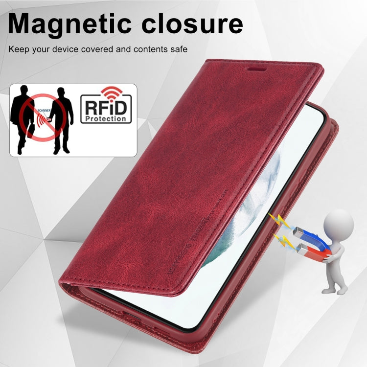 For Samsung Galaxy S21+ 5G LC.IMEEKE RFID Anti-theft Leather Phone Case