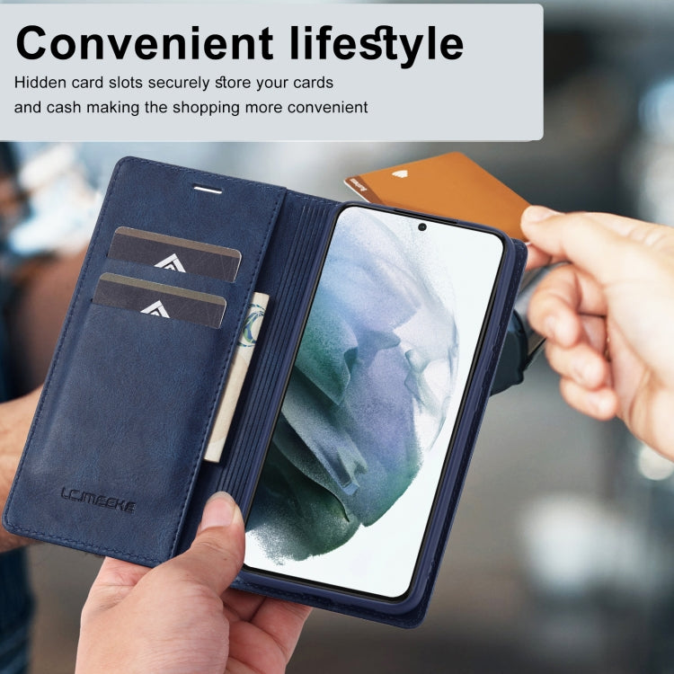 For Samsung Galaxy S21+ 5G LC.IMEEKE RFID Anti-theft Leather Phone Case