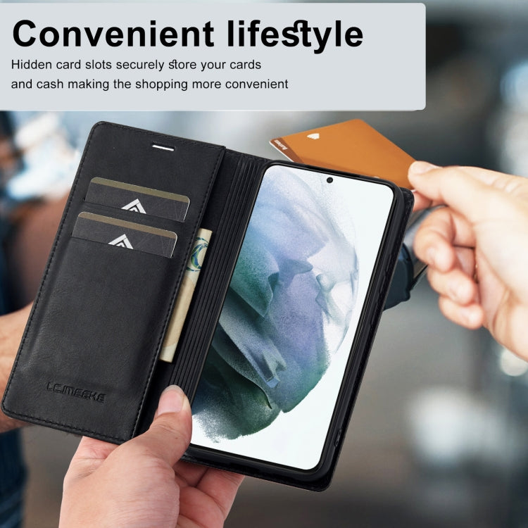 For Samsung Galaxy S21+ 5G LC.IMEEKE RFID Anti-theft Leather Phone Case