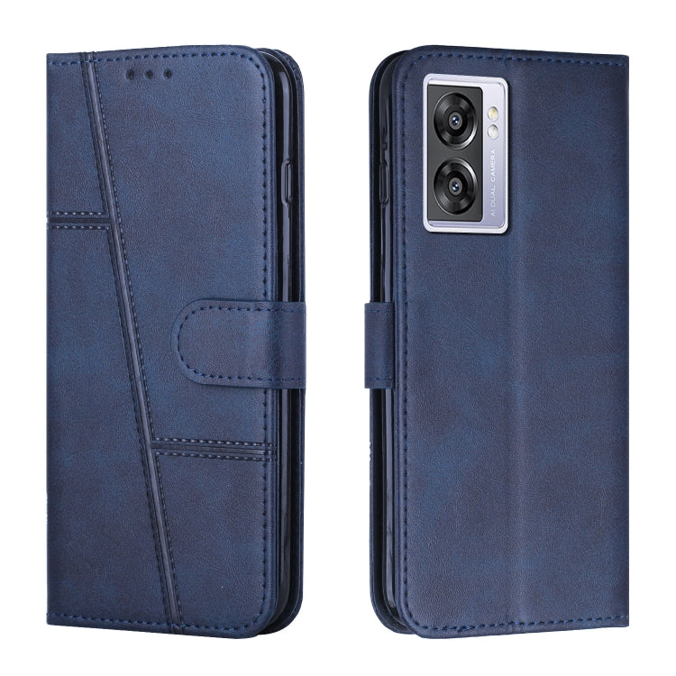Stitching Calf Texture Buckle Leather Phone Case For OPPO A57 5G/Realme V23/A77 5G/A57 4G Global/A57e 4G Global/A57s 4G Global/A77 4G Global/OnePlus Nord N20 SE 4G Global