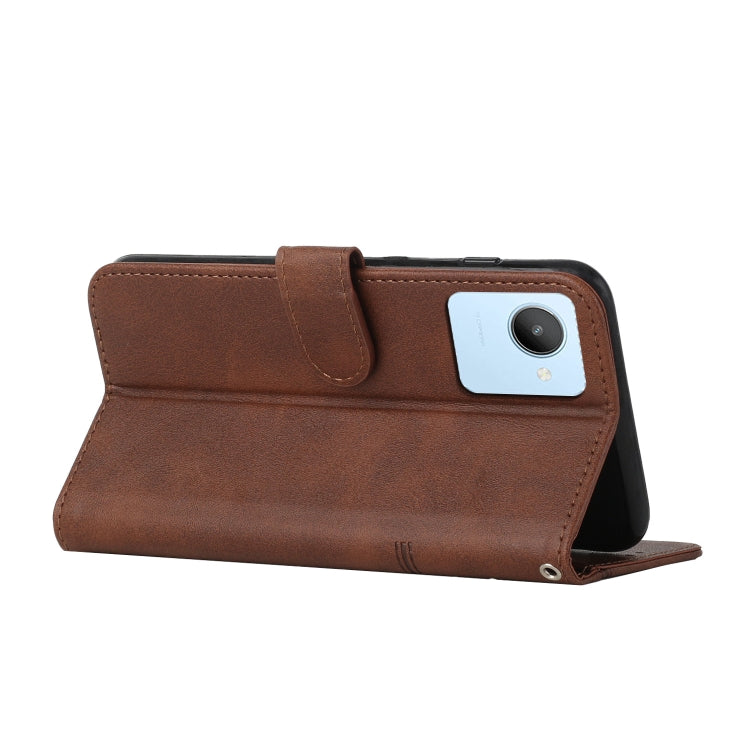 For Realme C30 4G Stitching Calf Texture Buckle Leather Phone Case