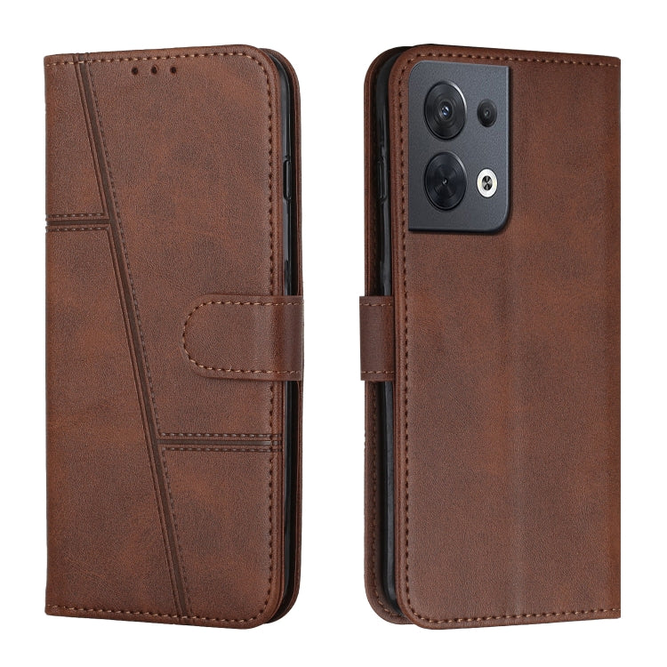 For OPPO Reno8 5G/Reno8 5G Global Stitching Calf Texture Buckle Leather Phone Case
