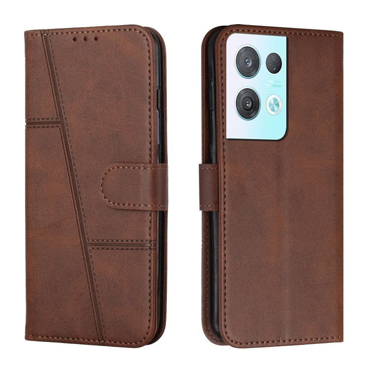 For OPPO Reno8 Pro+ 5G/Reno8 Pro 5G Global Stitching Calf Texture Buckle Leather Phone Case