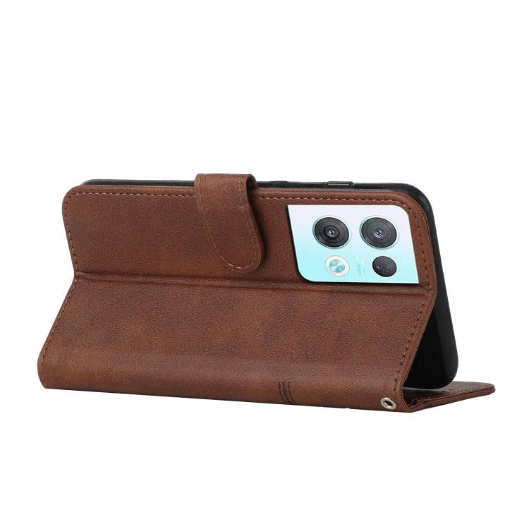 For OPPO Reno8 Pro+ 5G/Reno8 Pro 5G Global Stitching Calf Texture Buckle Leather Phone Case