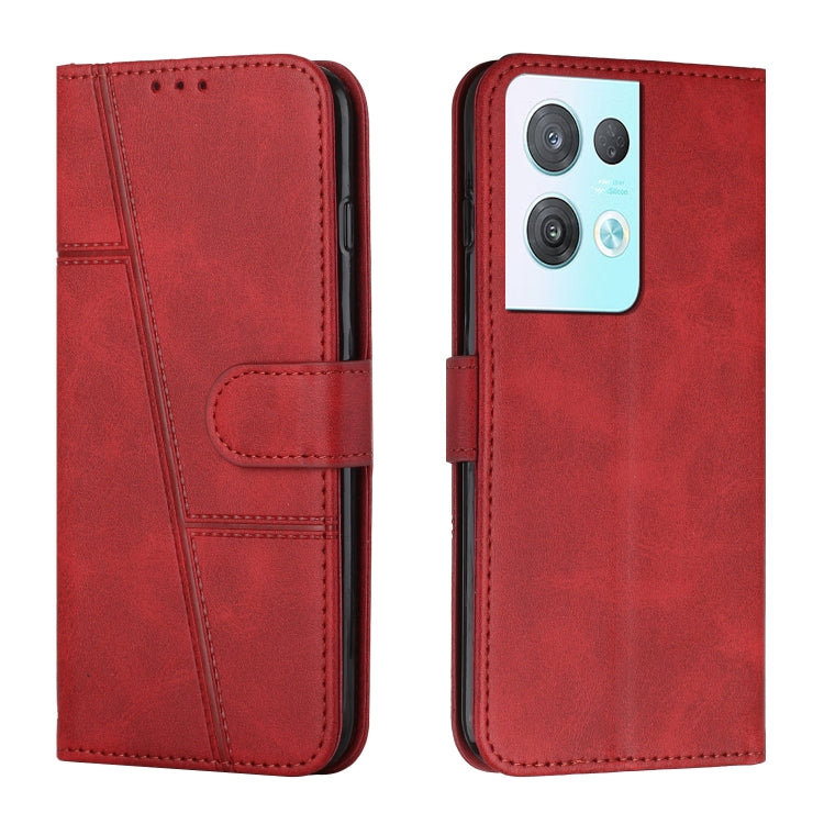 For OPPO Reno8 Pro+ 5G/Reno8 Pro 5G Global Stitching Calf Texture Buckle Leather Phone Case