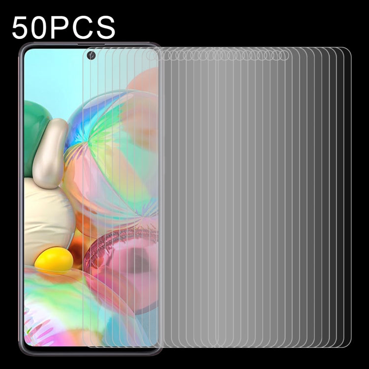 50 PCS 0.26mm 9H Surface Hardness 2.5D Explosion-proof Tempered Glass Non-full Screen Film For Samsumg Galaxy M54 / A71 / A71s 5G UW / F54