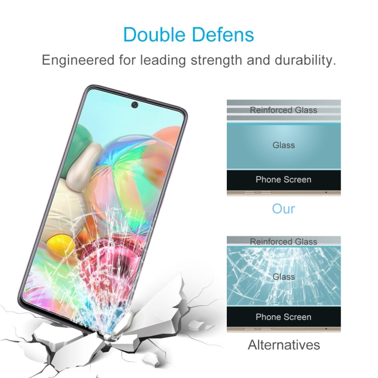 50 PCS 0.26mm 9H Surface Hardness 2.5D Explosion-proof Tempered Glass Non-full Screen Film For Samsumg Galaxy M54 / A71 / A71s 5G UW / F54