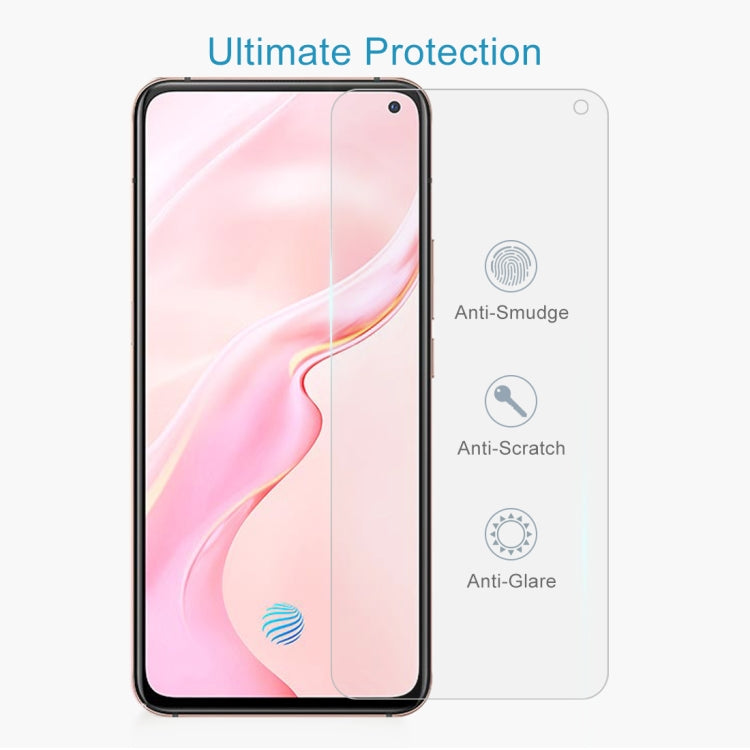 50 PCS 0.26mm 9H Surface Hardness 2.5D Explosion-proof Tempered Glass Non-full Screen Film For Vivo X30