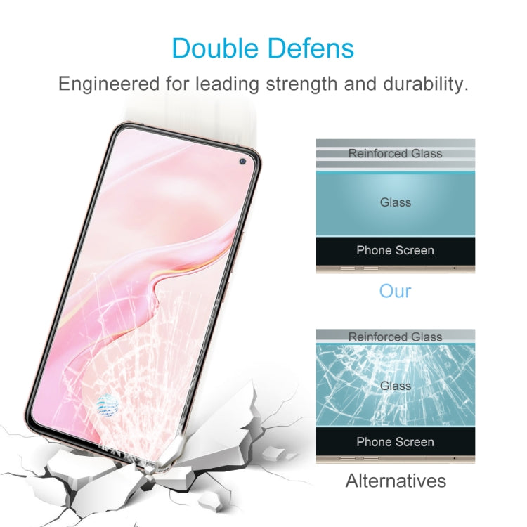 50 PCS 0.26mm 9H Surface Hardness 2.5D Explosion-proof Tempered Glass Non-full Screen Film For Vivo X30