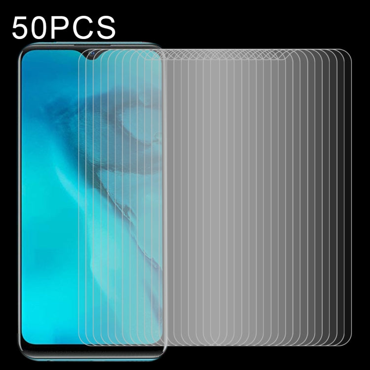 50 PCS 0.26mm 9H Surface Hardness 2.5D Explosion-proof Tempered Glass Non-full Screen Film For Vivo Y11