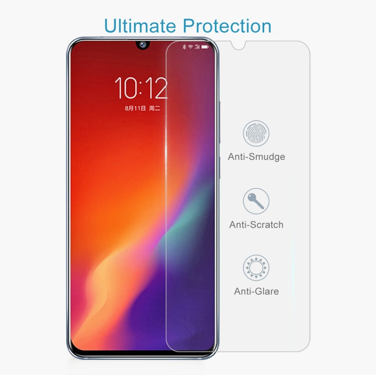 50 PCS 0.26mm 9H Surface Hardness 2.5D Explosion-proof Tempered Glass Non-full Screen Film For Lenovo Z6