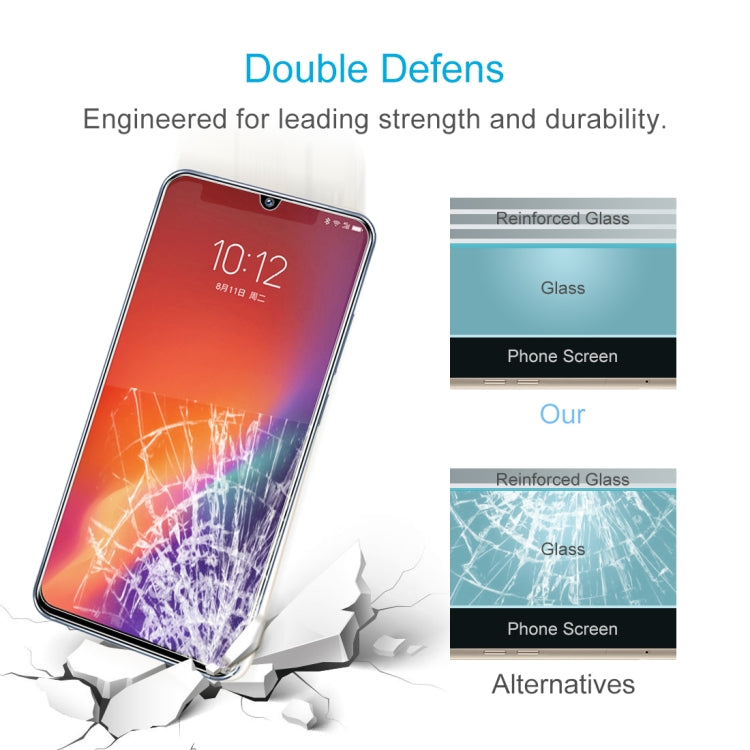 50 PCS 0.26mm 9H Surface Hardness 2.5D Explosion-proof Tempered Glass Non-full Screen Film For Lenovo Z6