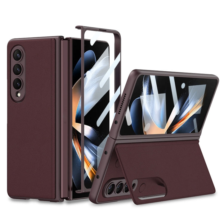 For Samsung Galaxy Z Fold4 GKK Integrated Ultra-thin Folding Leather Phone Case with Stand