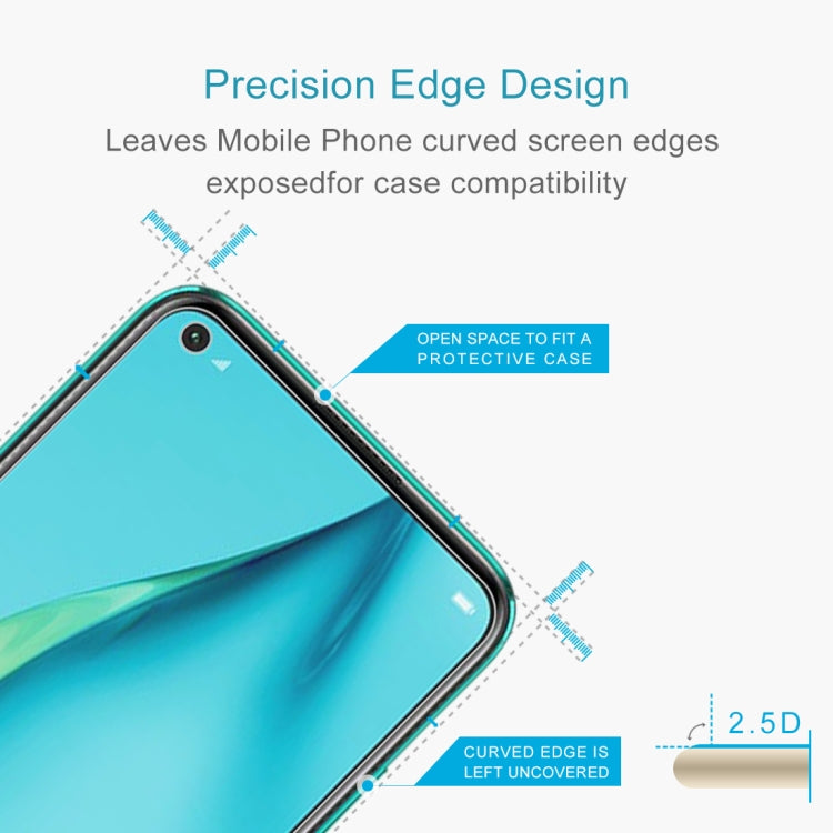 50 PCS 0.26mm 9H Surface Hardness 2.5D Explosion-proof Tempered Glass Non-full Screen Film For Huawei P40 Lite