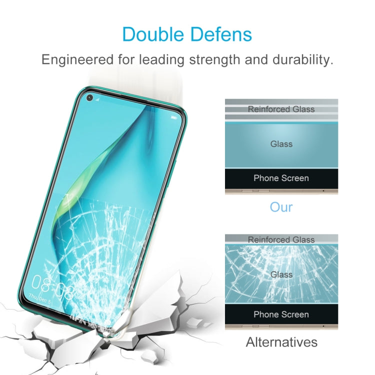 50 PCS 0.26mm 9H Surface Hardness 2.5D Explosion-proof Tempered Glass Non-full Screen Film For Huawei P40 Lite