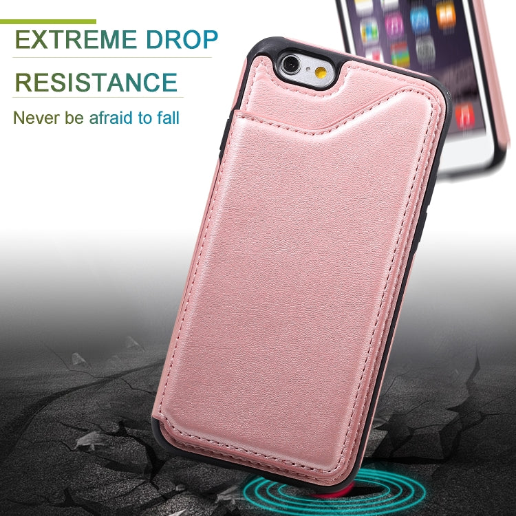 For iPhone 6 Shockproof Calf Texture Protective Case with Holder & Card Slots & Frame