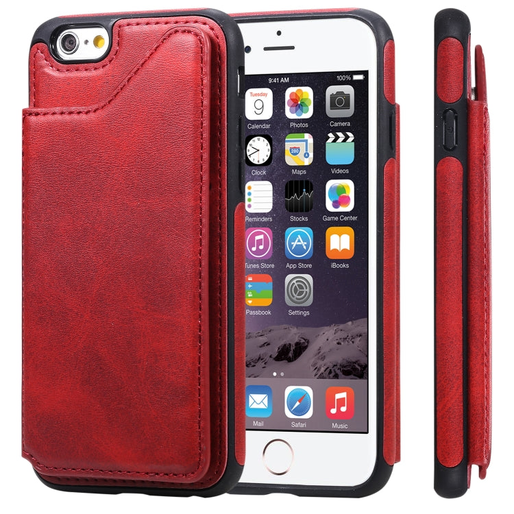 For iPhone 6 Shockproof Calf Texture Protective Case with Holder & Card Slots & Frame