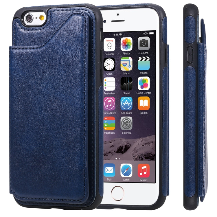 For iPhone 6 Shockproof Calf Texture Protective Case with Holder & Card Slots & Frame