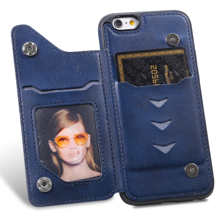 For iPhone 6 Shockproof Calf Texture Protective Case with Holder & Card Slots & Frame
