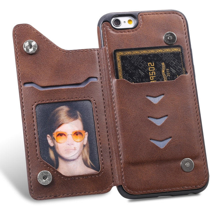 For iPhone 6 Shockproof Calf Texture Protective Case with Holder & Card Slots & Frame
